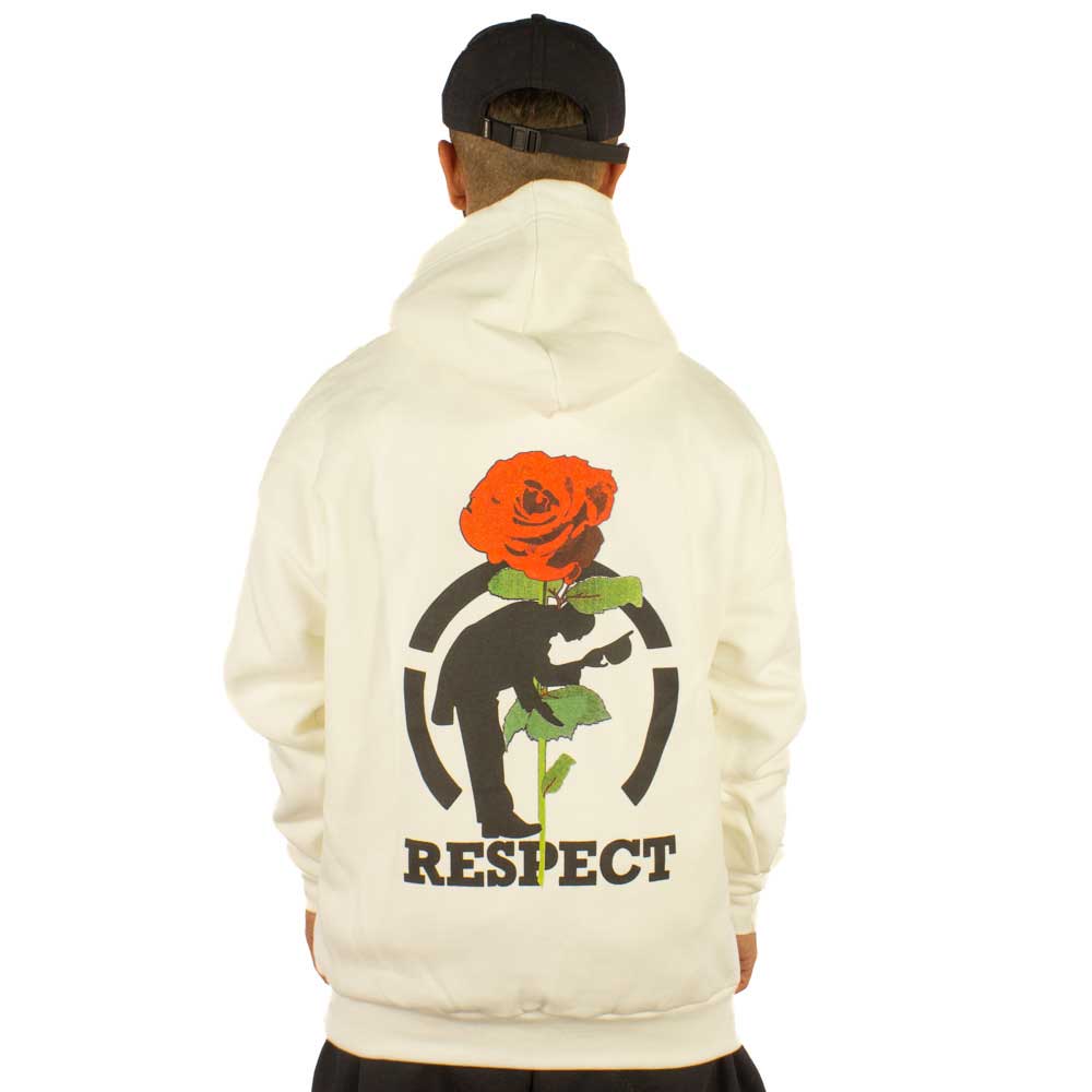 Moletom Respect Canguru Logo Flor Branca