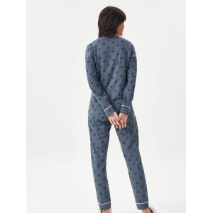Pijama Longo Azul  - 13658 - Foto 2