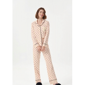 Pijama Longo com Abertura Nature com Estrelas Pink - 13544 - Foto 0