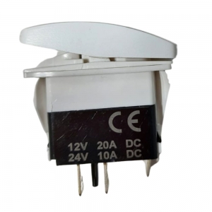 Botão Interruptor Em Plástico Branco ON-OFF  3 Pinos 12V 24V