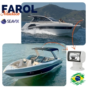 Farol De Busca Direcional Com Controle 100w 12v | SEAVIX