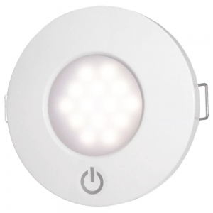 Luminária Redonda De Cabine Touch 14 LEDS Branco De Embutir