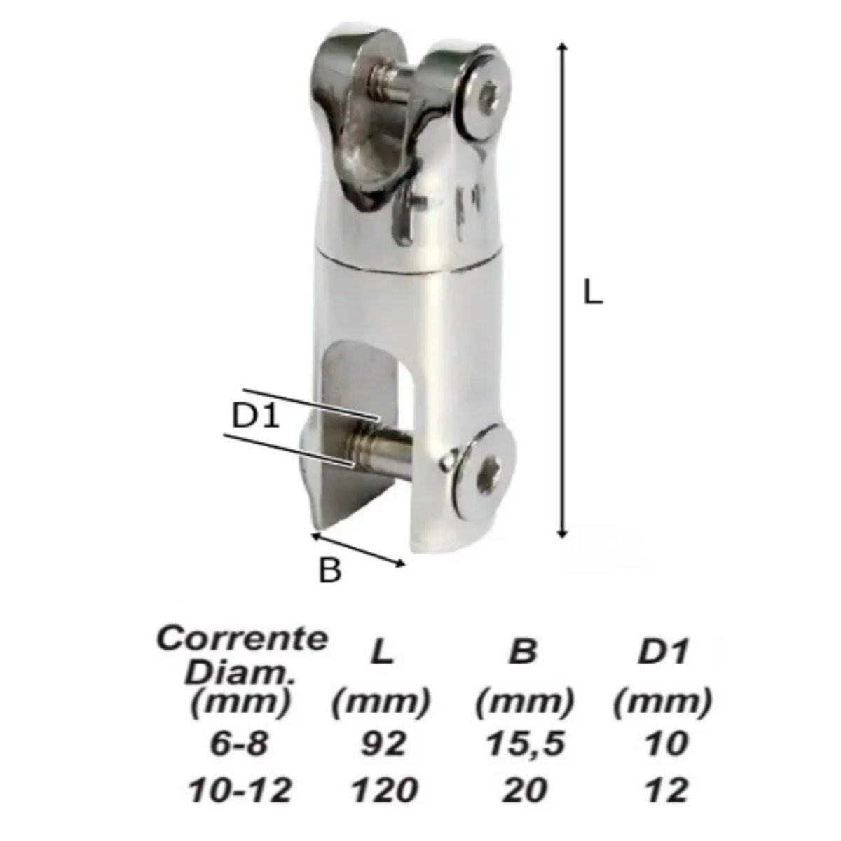 Conector Distorcedor para Âncora e Corrente | 6 a 8MM