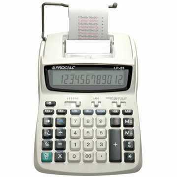 Calculadora de Impressão Procalc Lp25 12 Díg Relógio 2 Cores 2,4 L/S Fonte Bivolt Ir40T