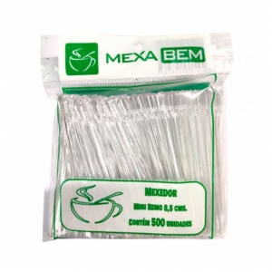 Mexedor de Café Mexa Bem Mini Remo 8,5 cm cristal pacote 500 unidades