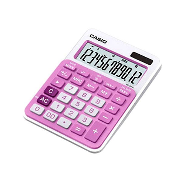 Calculadora de Mesa Casio Colorful Ms-20Nc-Pk 12 Díg Big Display Rosa