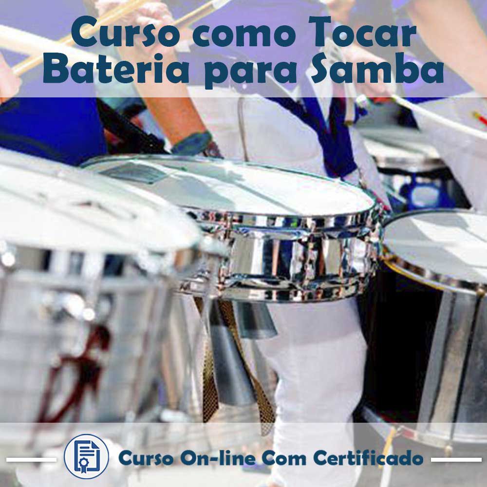 Curso online em videoaula sobre como tocar Bateria para Samba com Certificado