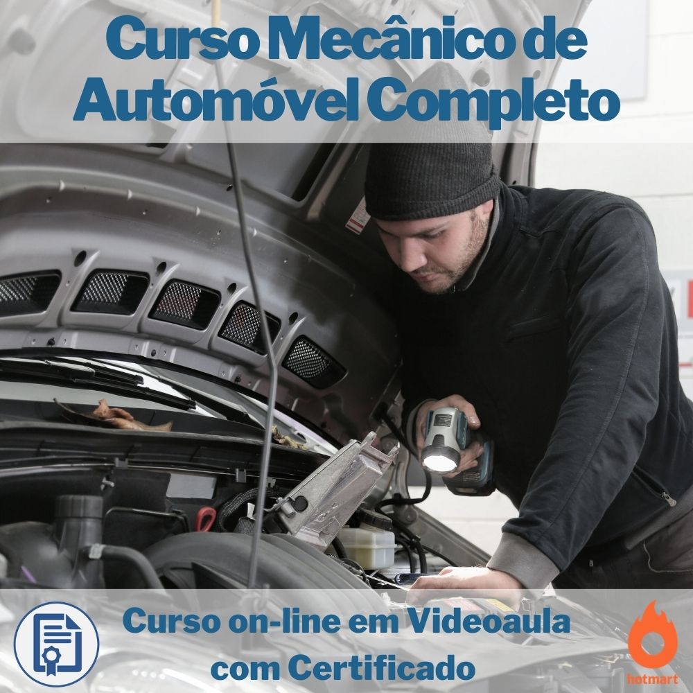 Curso on-line em videoaula de Mecânico de Automóvel Completo com Certificado