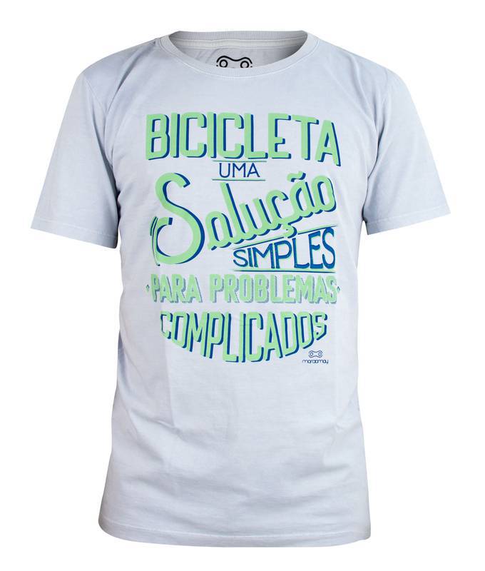 Camiseta Casual Masc Marcio May Bike Lettering