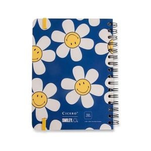 Caderno Wire-O Cícero Smiley - Margarida Azul - A5 Pautado