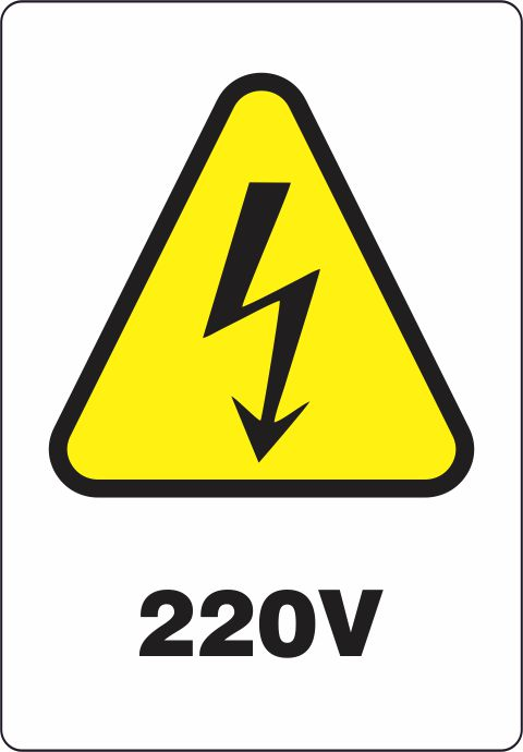 Etiquetas Risco de Perigo auto-colante - 220 V