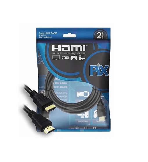 CABO HDMI 2 METROS PIX FLAT GOLD 018-0214