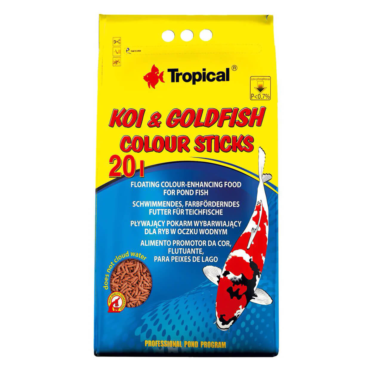 Ração Tropical Koi-Goldfish Colour Sticks Bag 1,6Kg