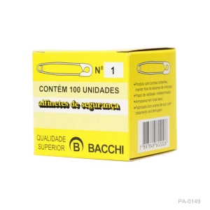 Alfinete De Segurança Bacchi Nº01 Pacote Com 100