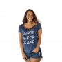 Camiseta Babylook Sorte, Beer e Axé Azul Escuro