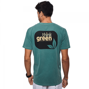 Camiseta Think Green Faça Local, Pense Global Verde