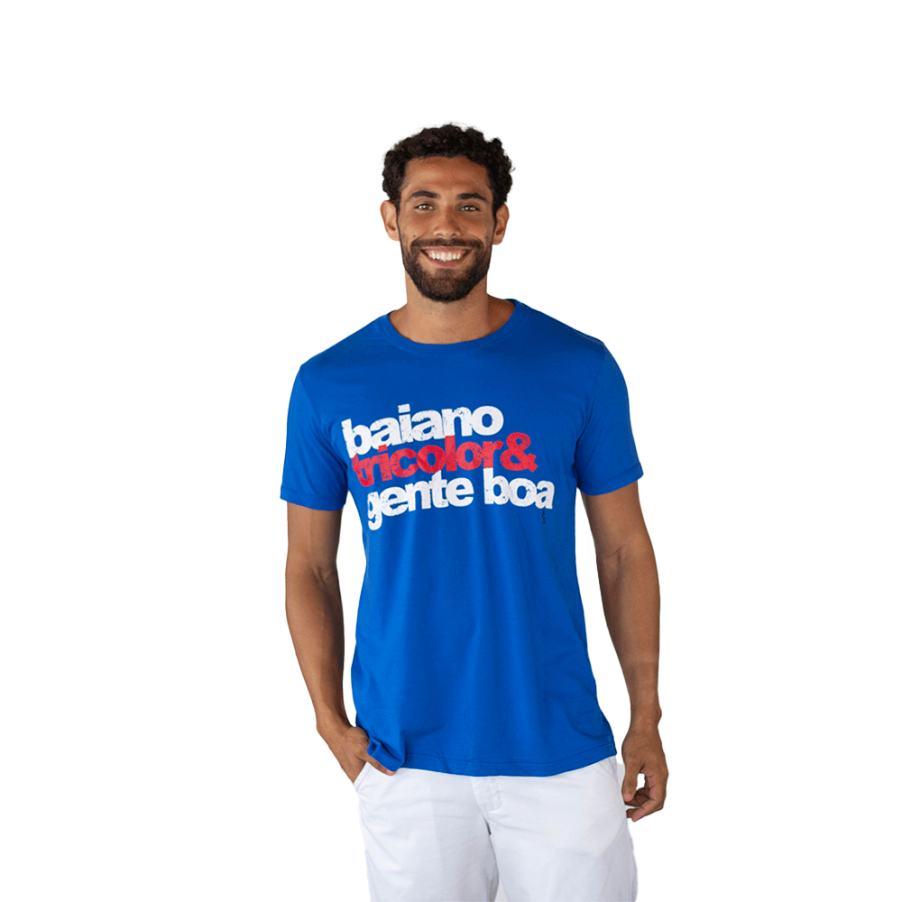 Camiseta Baiano Tricolor & Gente Boa Azul