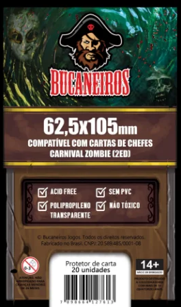 Sleeve Bucaneiros Customizado - Carnival Zombie - Cartas de Chefe (62,5 x 105)
