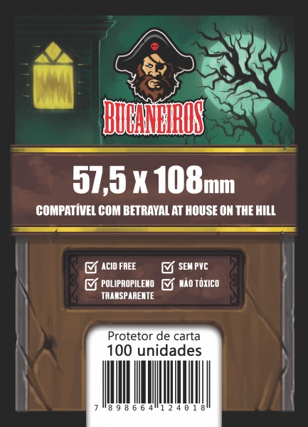Sleeve Bucaneiros - Customizado para Betrayal At the House of Hill (57.5 x 108.0 mm)