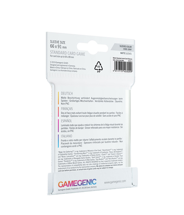 Sleeve Gamegenic: Matte Standard Card Game 66 x 91 mm