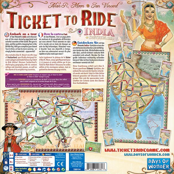 Ticket to Ride: Índia &amp; Suiça (Expansão)