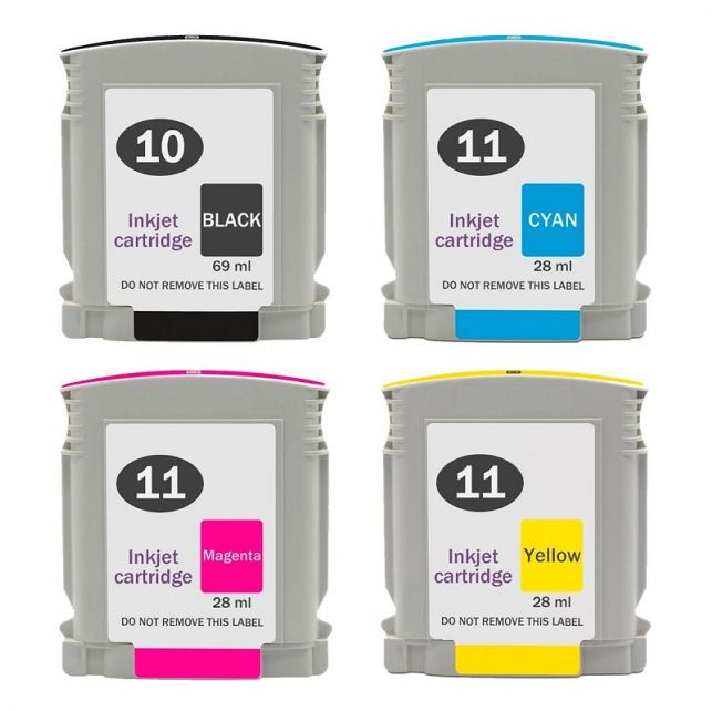 Kit 4 Cartuchos de Tinta HP 10 | Black | HP 11 Color | 4844 | 4836 | 4837 | 4838 Compatível
