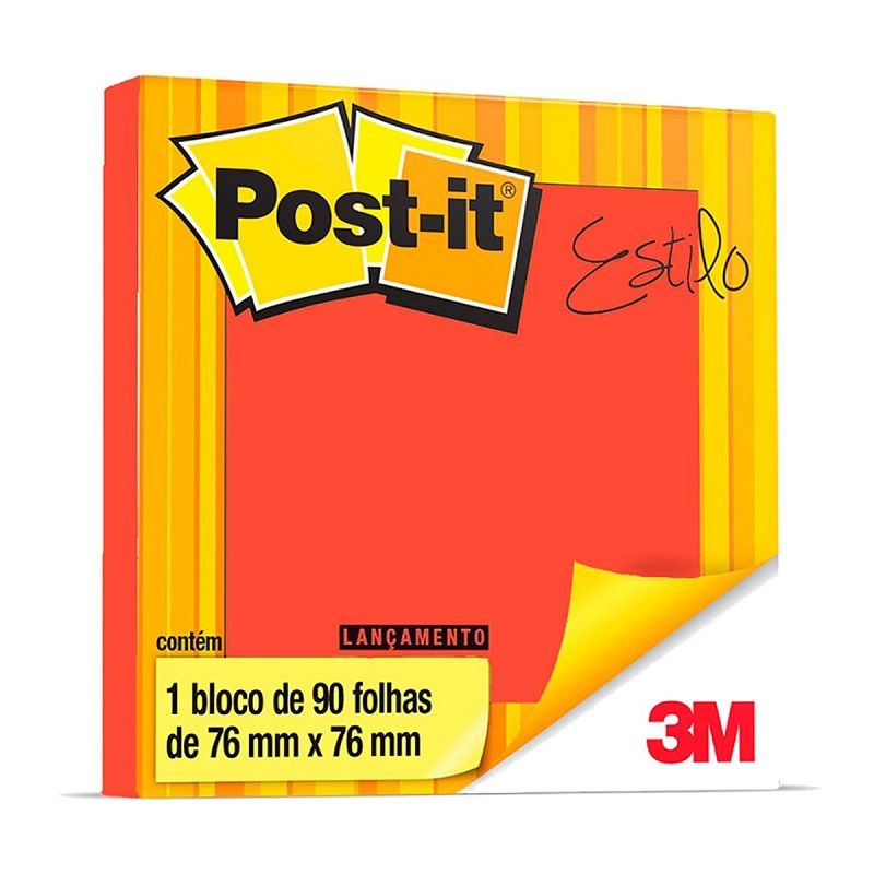 Post-it Adesivo 76x76mm Telha - bloco com 90 folhas 3M