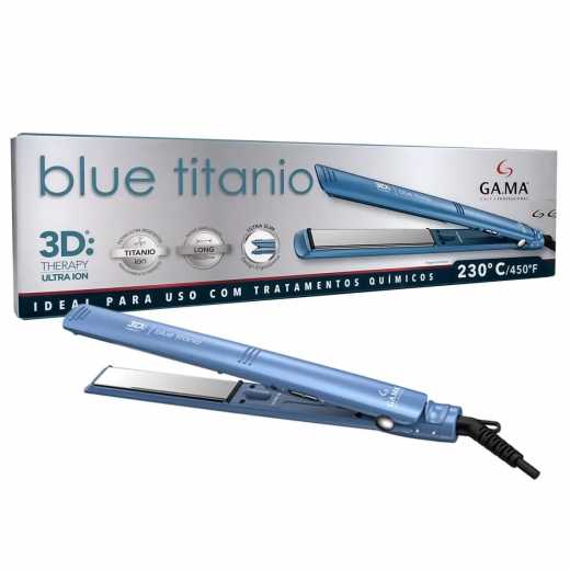 Chapa Cabelo Gama Elegance Blue Titanium 3D Therady Bivolt 230ºC 450ºF
