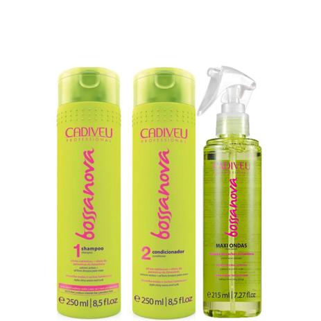 Kit Tratamento Capilar Cadiveu Bossanova Contém Shampoo 250ml + Condicionador 250ml + Ativador Ondas 215ml