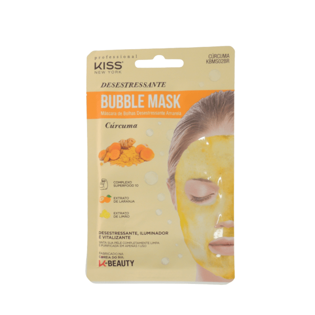 Máscara Facial Bolhas Desestressante Amarela kiss New York Cúrcuma Bubble Mask Contém 1 Unidade 20ml