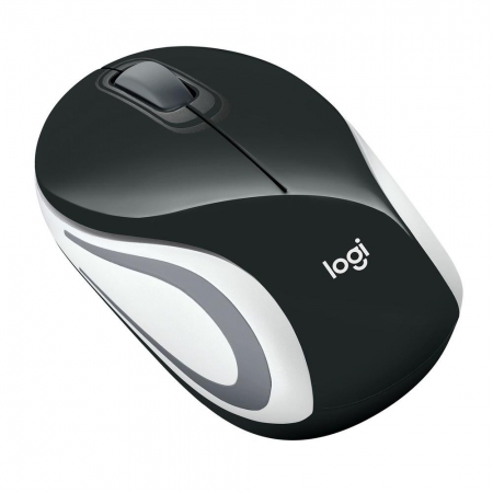 Mini Mouse sem fio Logitech M187 com Design Ambidestro, Conexão USB e Pilha Inclusa, Preto