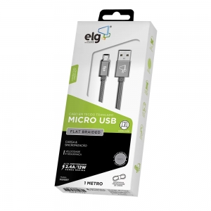 Cabo USB 2.0 ELG, A para micro USB, 1m, cinza M510BY