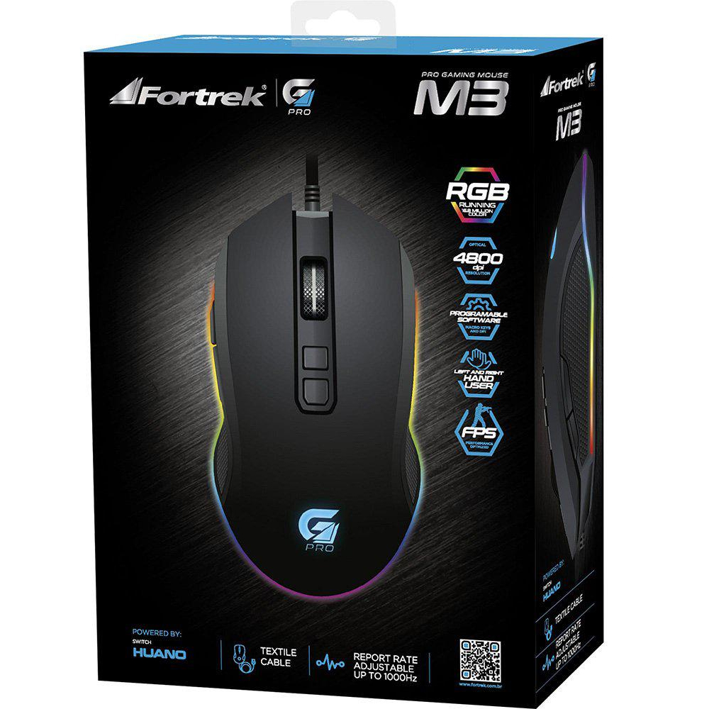 Mouse Gamer Fortrek G PRO M3 RGB 4800DPI