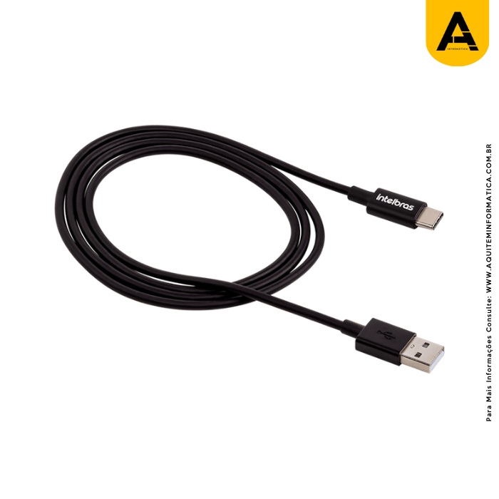 Cabo USB Intelbras - USB-C 1,2m PVC Preto EUAC 12PP - Foto 1