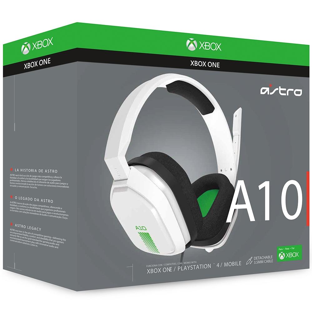 Headset ASTRO Gaming A10 para PlayStation, Nintendo Switch, PC e Xbox - Branco/Verde - 939-001854 - Foto 1