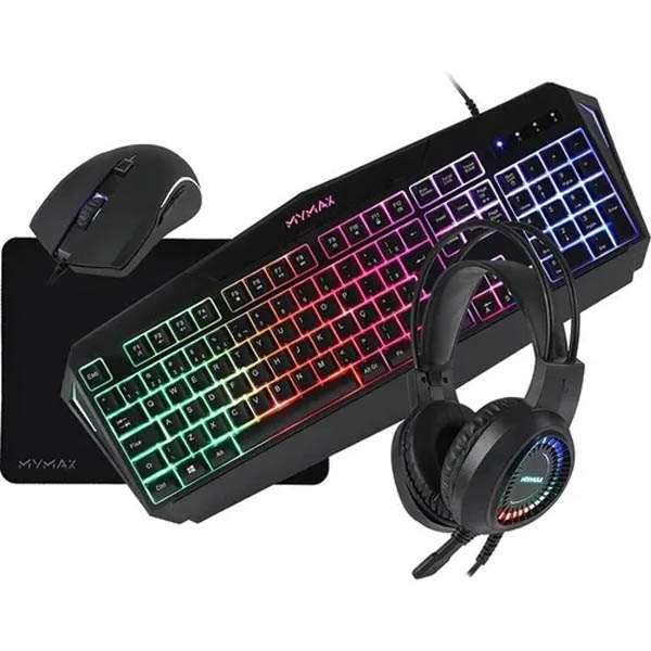 Kit Gamer Mymax 4 em 1 Teclado Mouse Headset e Mouse Pad(MHP-SP-KIT4IN1) - Foto 0