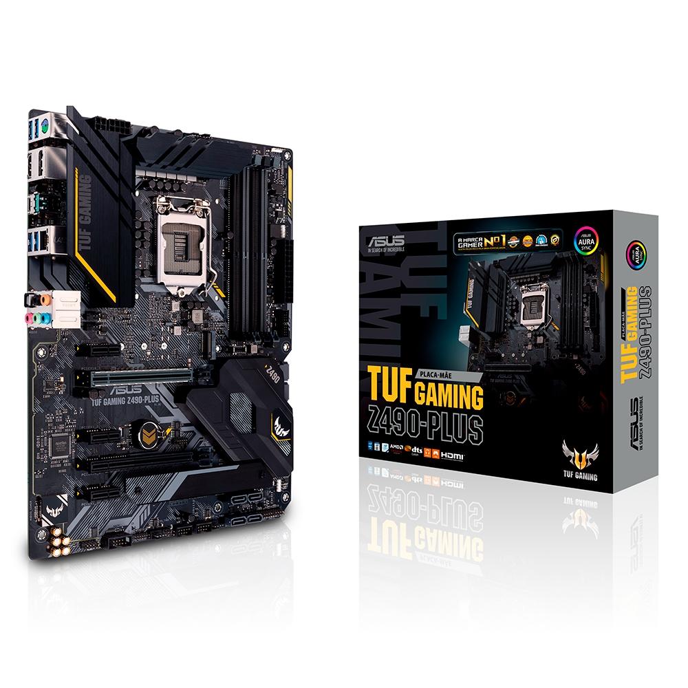 Placa-Mãe Asus TUF Gaming Z490-Plus, Intel LGA 1200, ATX, DDR4 - Foto 0