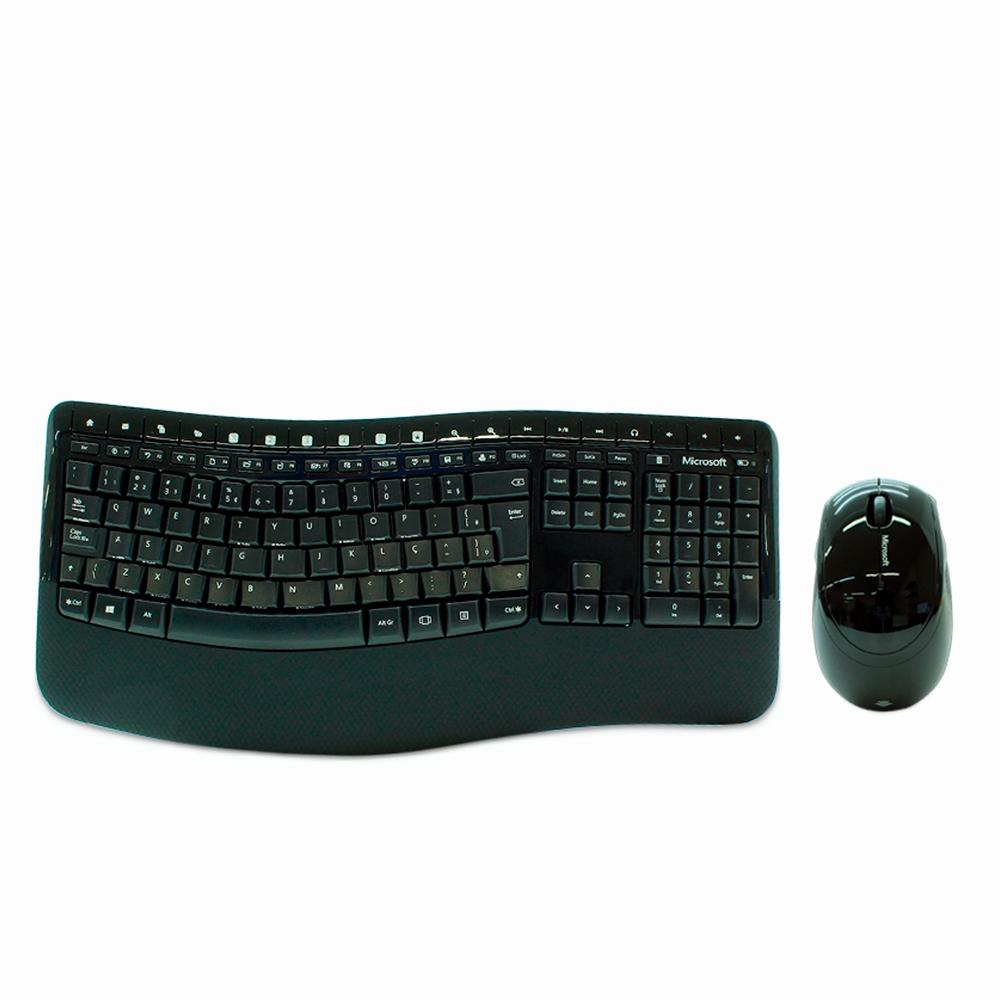 Teclado e Mouse Sem Fio Microsoft Comfort, ABNT 2 - PP400005 - Foto 0