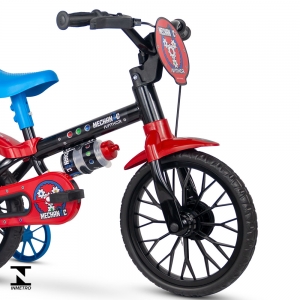 Bicicleta Aro 12 Infantil Mechanic Vermelha C Rodinha Nathor