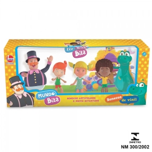 Brinquedo Kit 5 Bonecos De Vinil Mundo Bita 2732 Lider