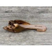 Sandália bico de folha cor bronze tamanho 35