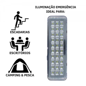Kit Luminária De Emergência Cromada Com 4 Unidades