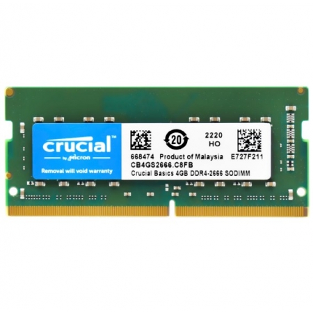 MEMORIA DDR-4 P/NOTEBOOK 04GB 2666 Mhz CB4GS2666 CRUCIAL