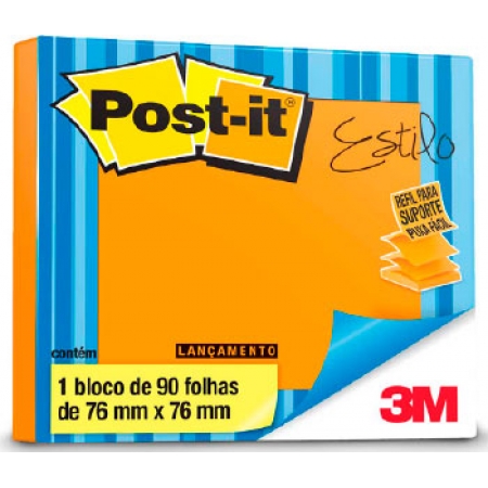 POST-IT 654 76X76MM REFIL POP-UP LARANJA 90 FLS 3M
