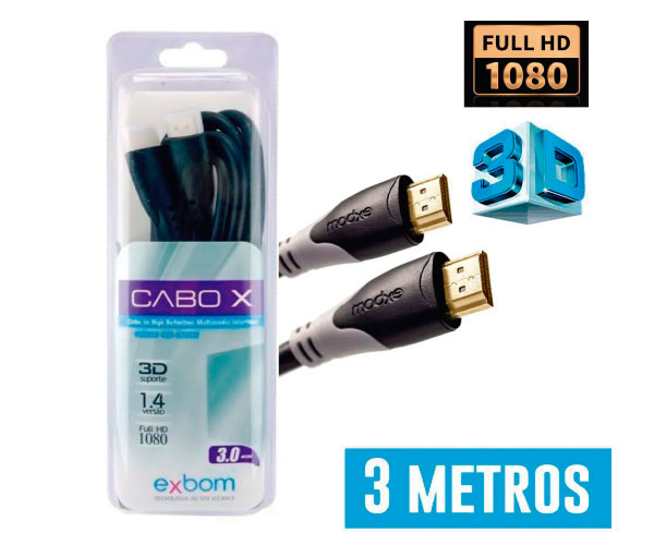 CABO HDMI 1.4 03 METROS CBX-H30SM EXBOM