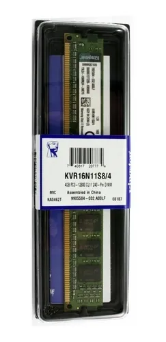 Memória Kingston 4GB 1600 Mhz DDR3 - KVR16N11/4
