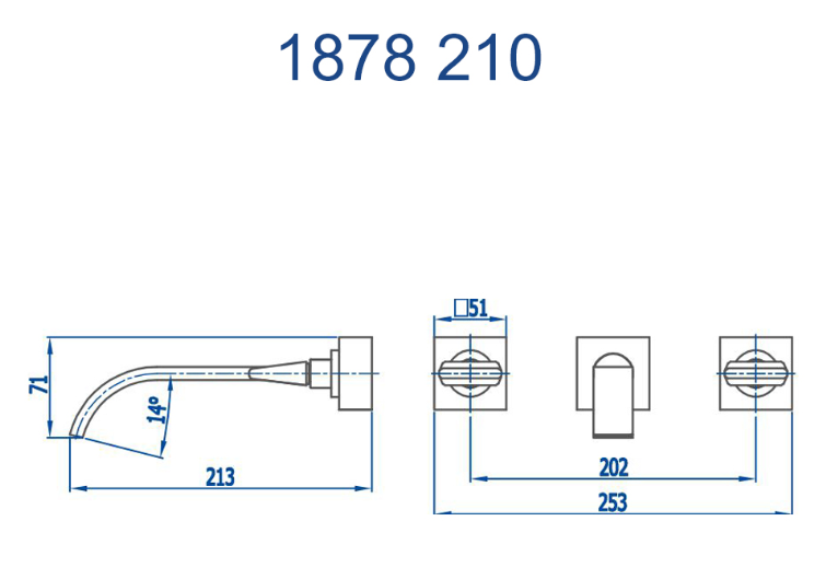 Misturador De Parede Lavatório Linha Prima 1878 C-210 - Fani