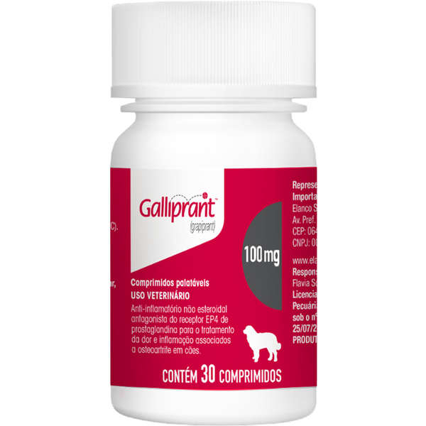 Anti-Inflamatório Elanco Galliprant 100 mg para Cães 30 Comprimidos