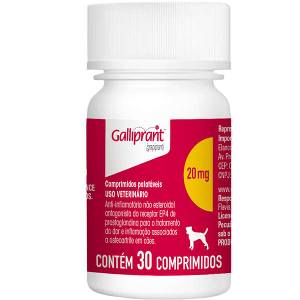 Anti-Inflamatório Elanco Galliprant 20 mg para Cães 7 Comprimidos