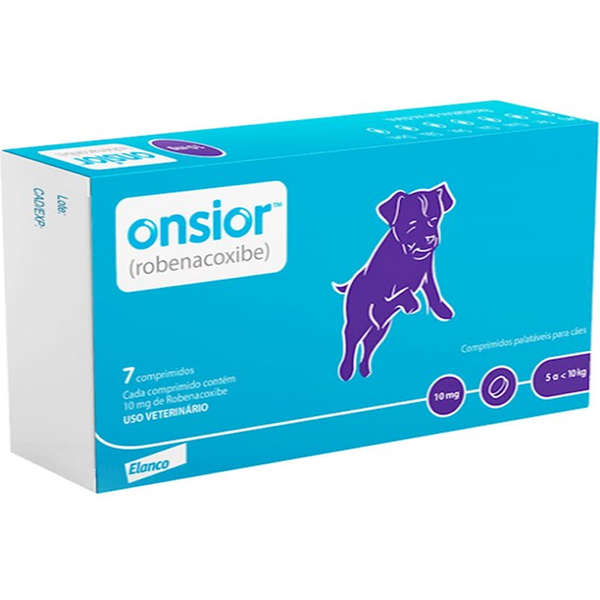 Anti-inflamatórios Elanco Onsior para Cães de 5 a 10 Kg com 7 Comprimidos